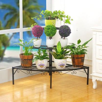 Indoor Outdoor Pot Plant Stand Garden Metal 3 Tier
