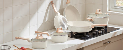 17=Piece Pots and Pans Set Nonstick Granite