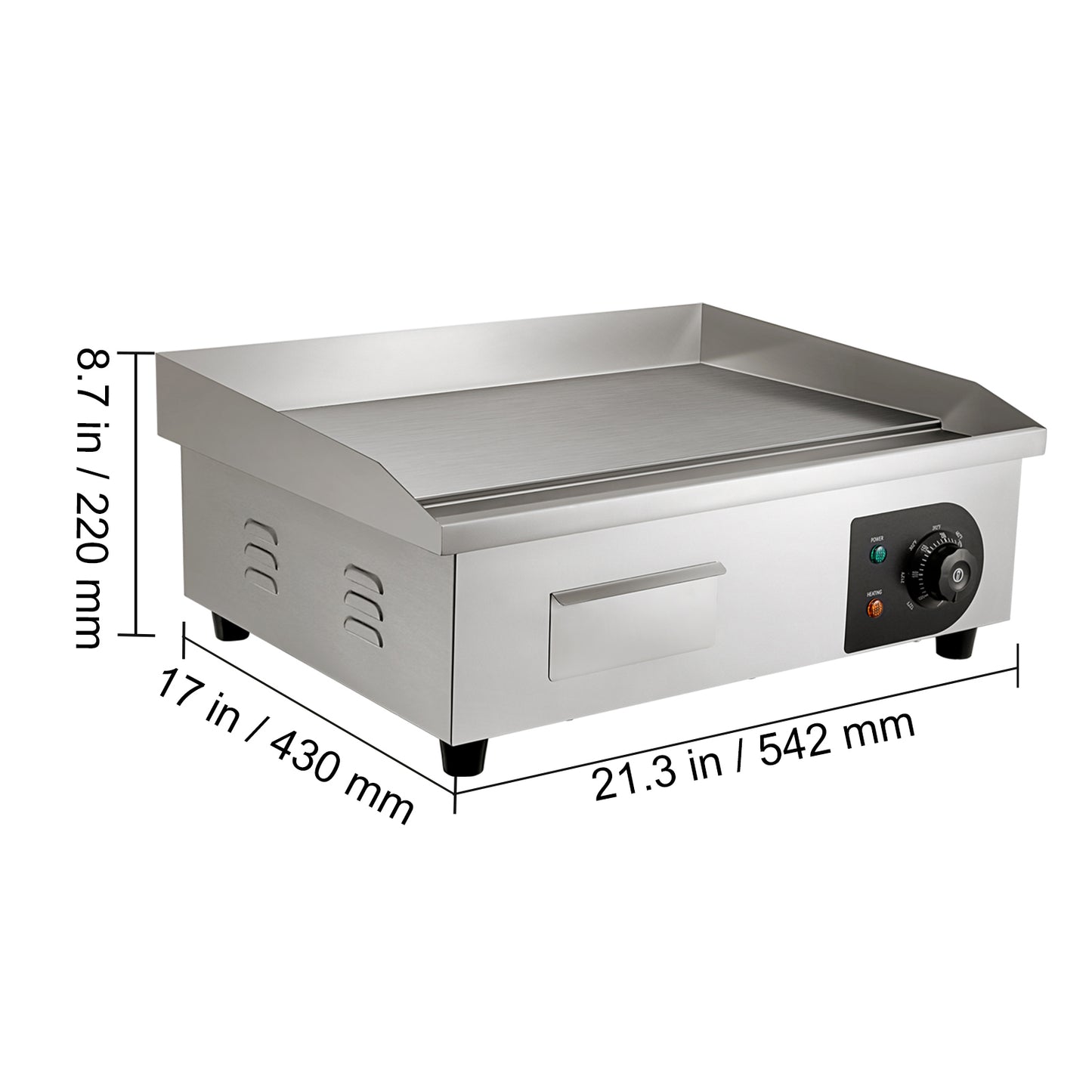 21In Commercial Electric Grill  Stainless Steel
