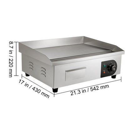 21In Commercial Electric Grill  Stainless Steel