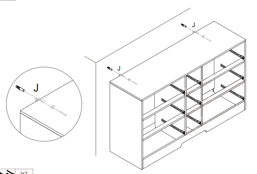 51.2” White Rattan Storage Locker with 9 Drawers