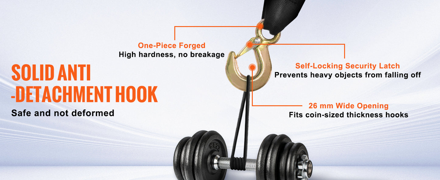 Hand Winch for Boat Trailer Winch Heavy Duty Rope Crank Polyester Strap & Two-Way Ratchet Manual Operated Hand Crank Winch