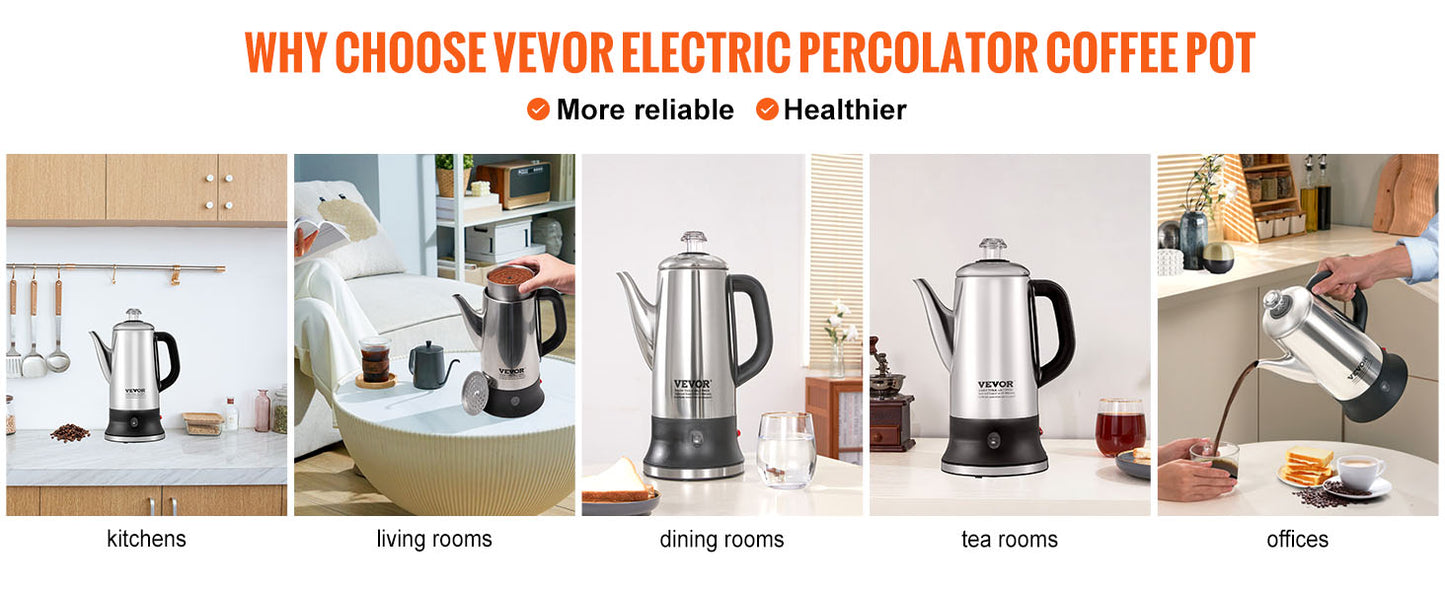 12-Cup Stainless Steel Coffee Perculator