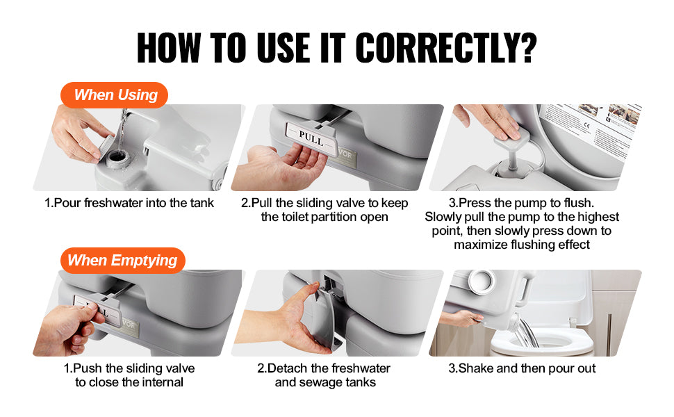 Porta Potty Push-Button Portable Toilet