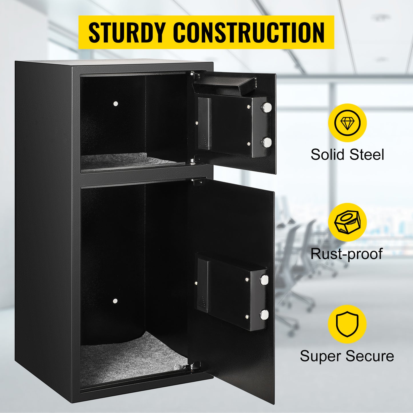 33" Steel Double Door Safe Deposit Box