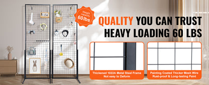 Wire Gridwall Display Racks Double Side Panels