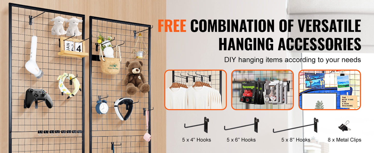 Wire Gridwall Display Racks Double Side Panels