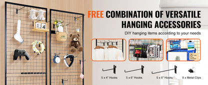 Wire Gridwall Display Racks Double Side Panels