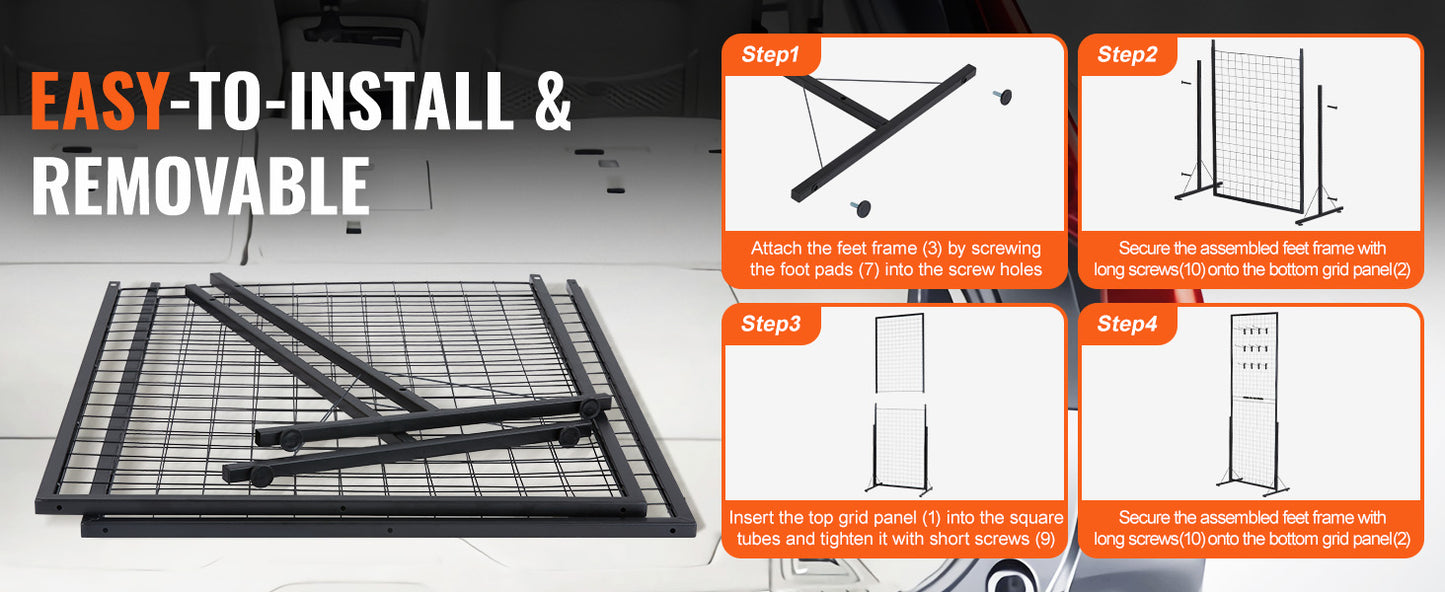 Wire Gridwall Display Racks Double Side Panels