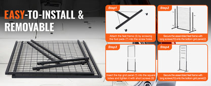 Wire Gridwall Display Racks Double Side Panels