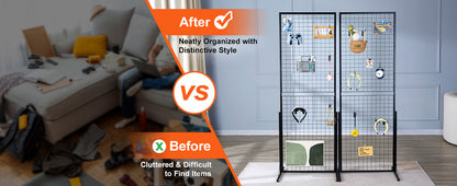 Wire Gridwall Display Racks Double Side Panels
